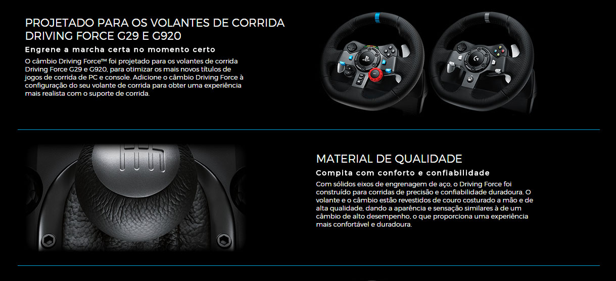 Volante Logitech G923 + Câmbio Driving Force Shifter P/ Xbox