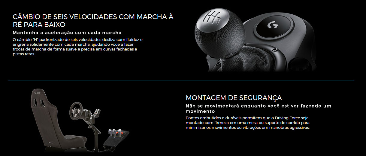 Câmbio Logitech G Driving Force - Compatível com Volantes Logitech G923,  G29 e G920 para PS5, PS4, Xbox Series X