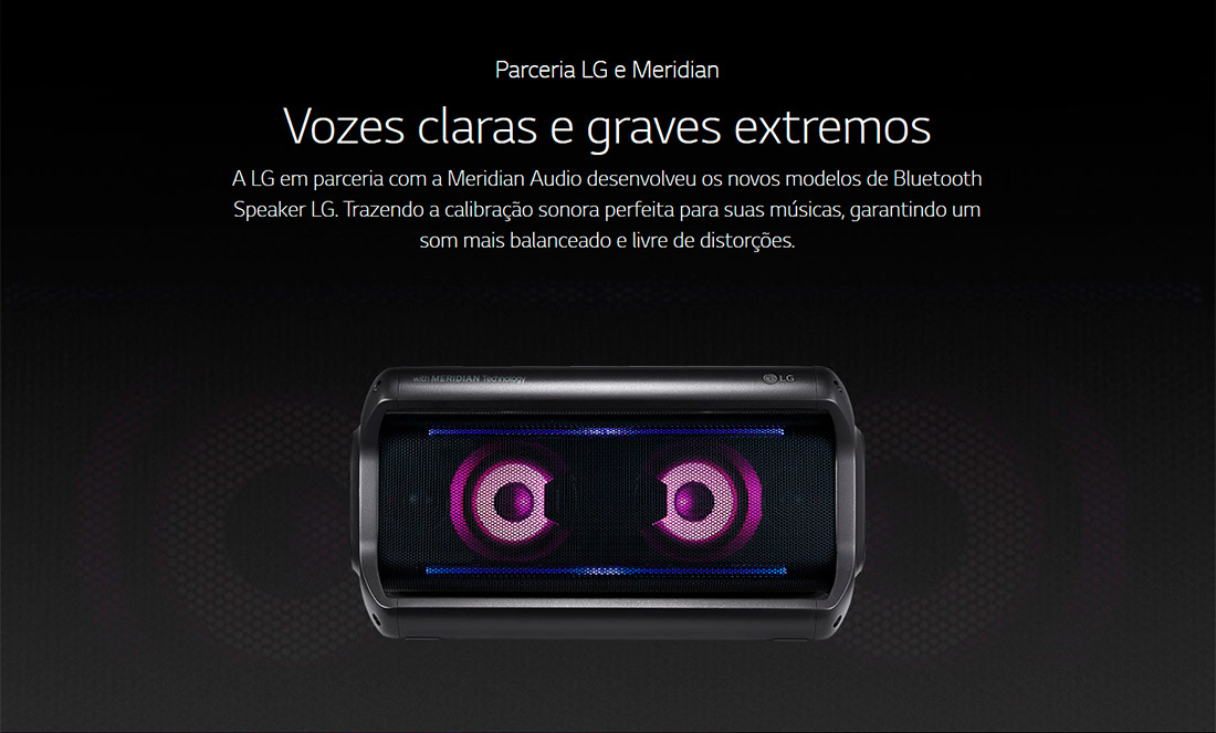 Caixa de Som Portátil LG XBOOM Go PK7 Bluetooth 40W RMS com Viva