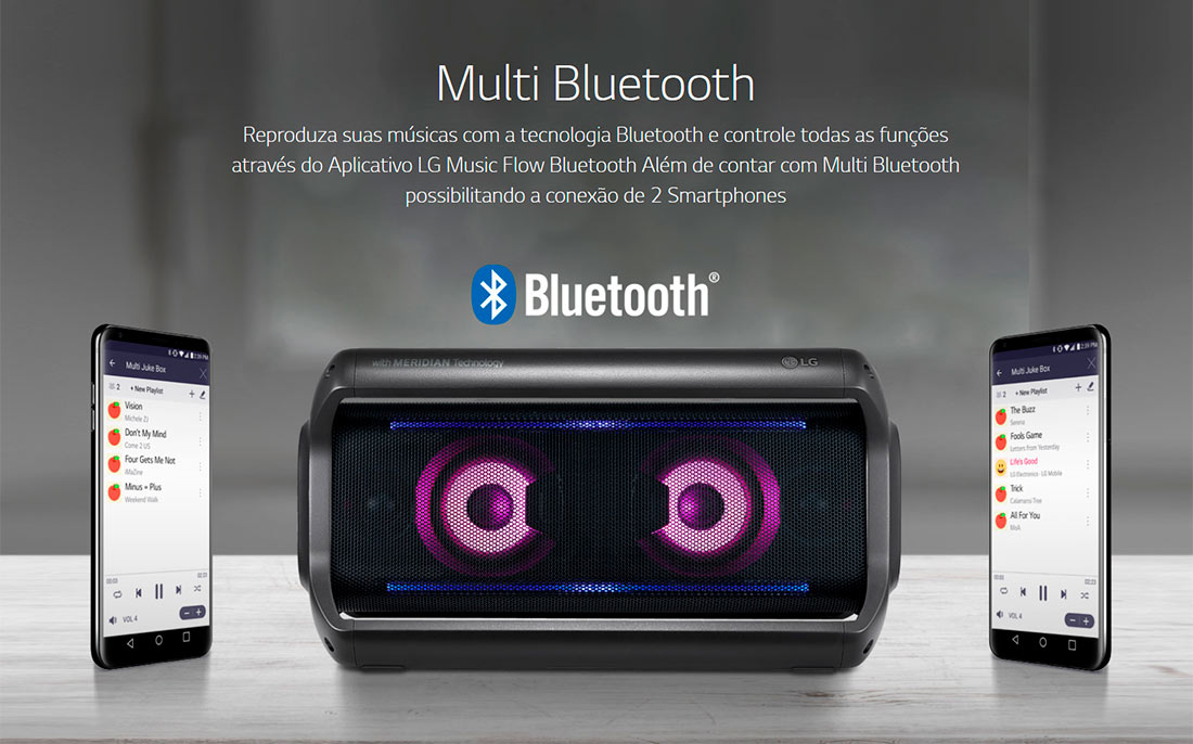 Caixa de Som Portátil LG XBOOM Go PK7 Bluetooth 40W RMS com Viva