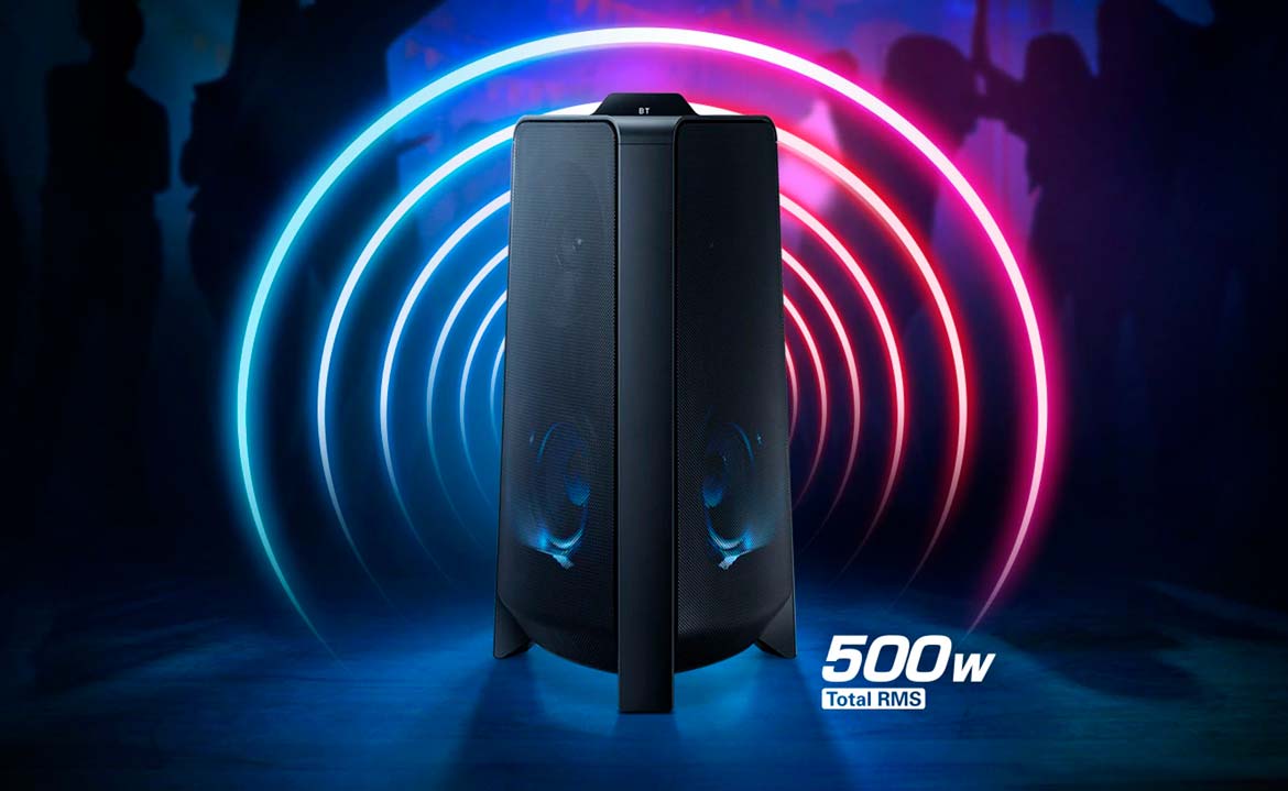 Caixa de Som Acústica Samsung Tower MX-T55 500W RMS Super Graves