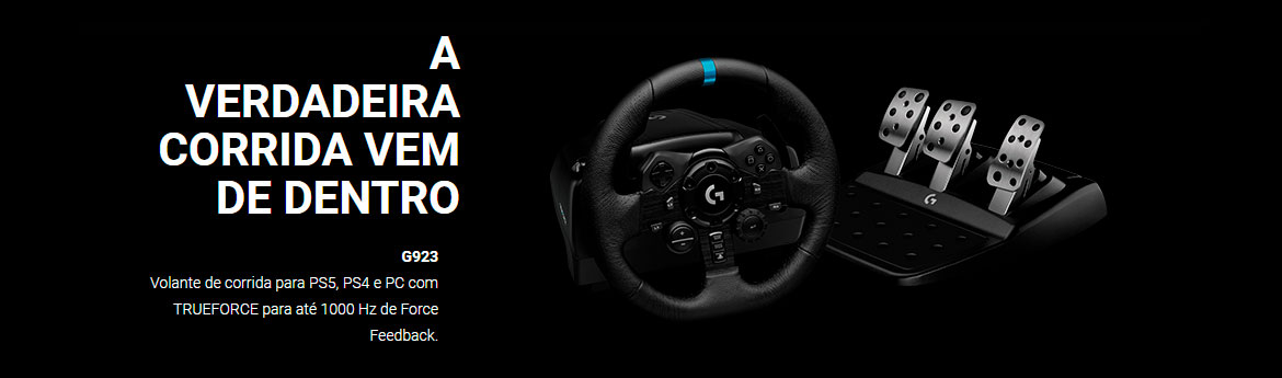 Volante Logitech G923 Racing Wheel Para PS5, PS4 e PC com Force