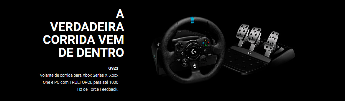 Volante Logitech G923 Racing Wheel Para XBOX Series X, XBOX One e