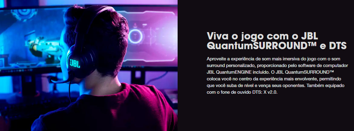 Fone De Ouvido Gamer DTS Headphone X V2.0 Experiência De Jogo