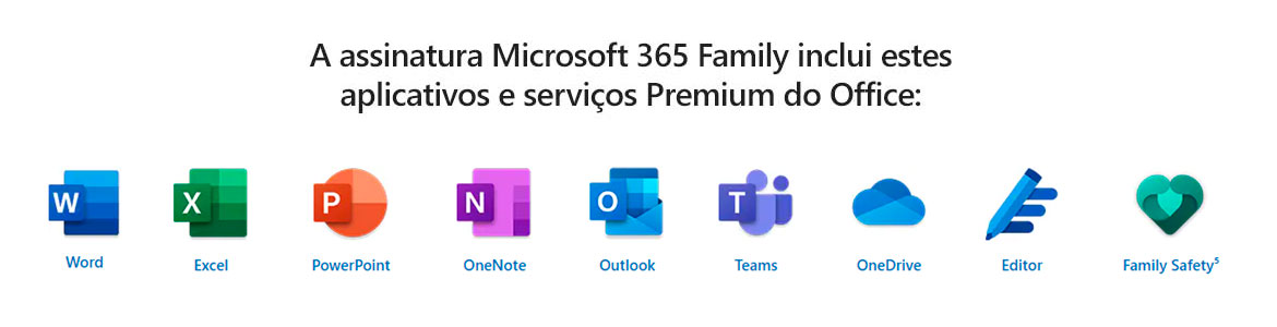 Microsoft Office 365 Family Assinatura Anual para 6 usuários + 1 TB de  Armazenamento One Drive PC, Mac, iOS e Android 6GQ-01543 | Oficina dos Bits