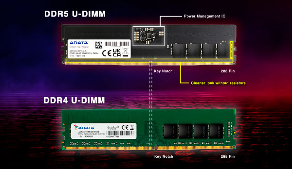 DDR5 vs DDR4 - Aparência