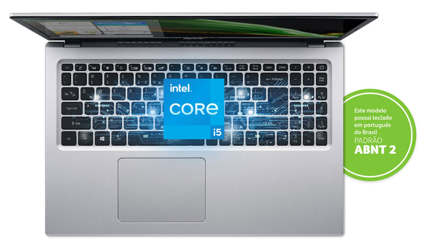 Os notebooks da linha Aspire 5 utiliza processador Intel i5