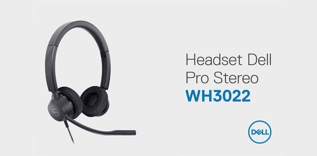 Headset estéreo Dell Pro — WH3022