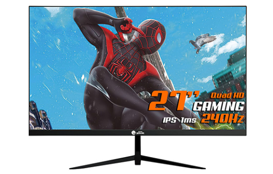 MONITOR GAMER NINJA RINNEGAN, 27 POL, CURVO, QHD, 1MS, 165HZ, HDR, FREESYNC, HDMI/DP