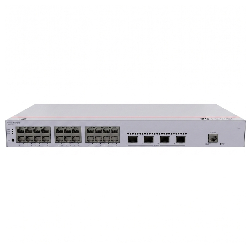 Huawei eKit S310-24T4Xi ? Vista frontal com 24 portas Gigabit e 4 slots SFP+