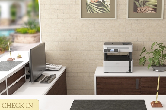 Epson EcoTank M3180 em ambiente de escritório