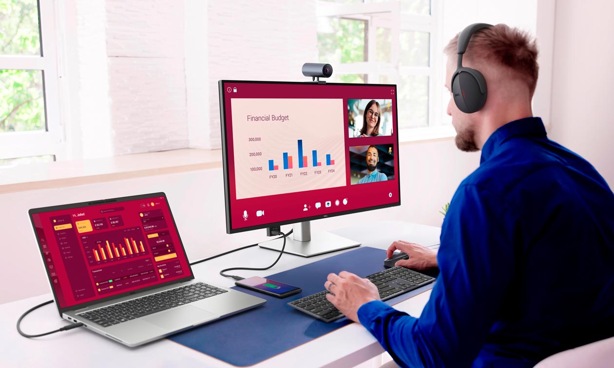 Monitor Dell P3225QE Conectividade Hub USB-C e RJ45