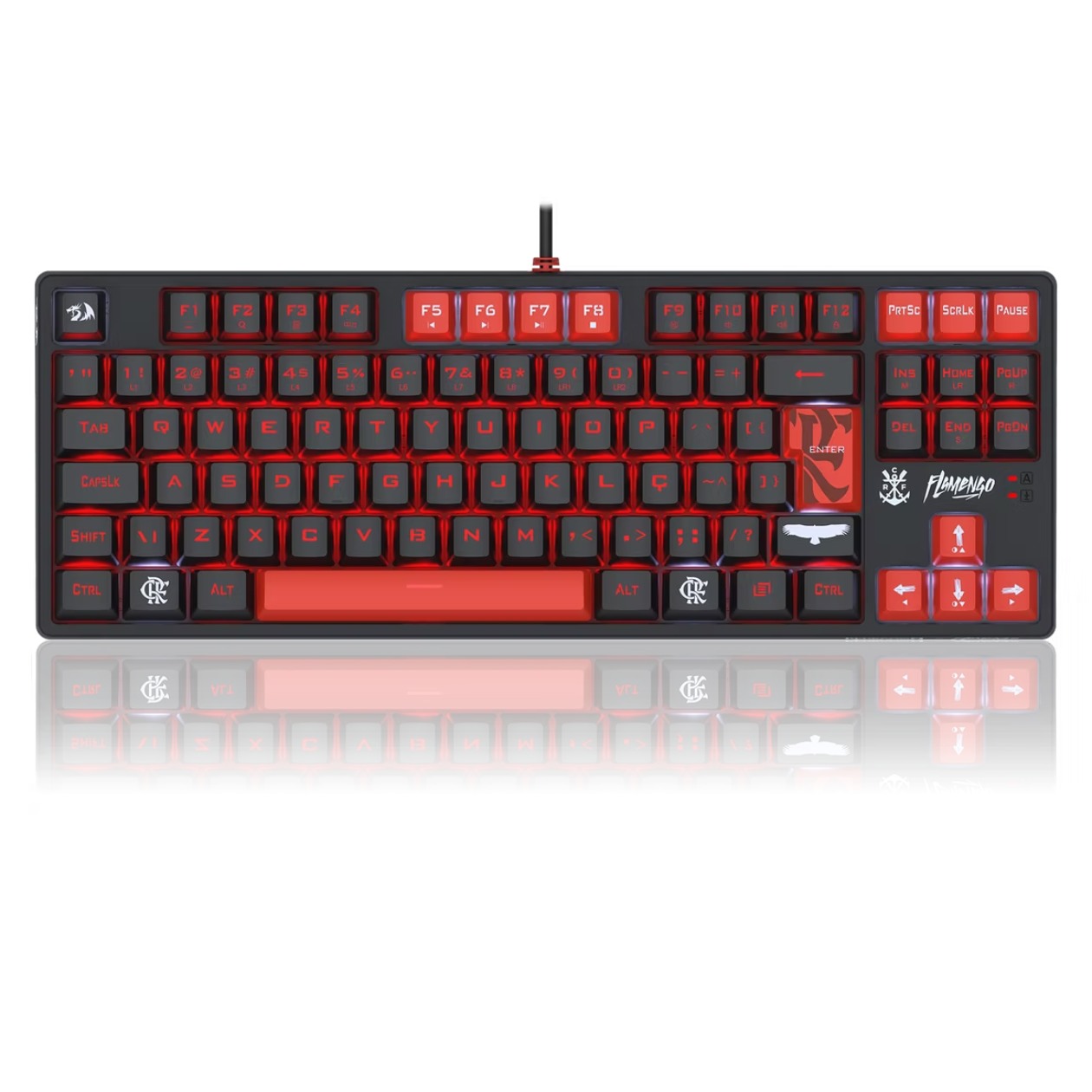 Teclado Gamer Redragon Flamengo Nation FL576 em destaque