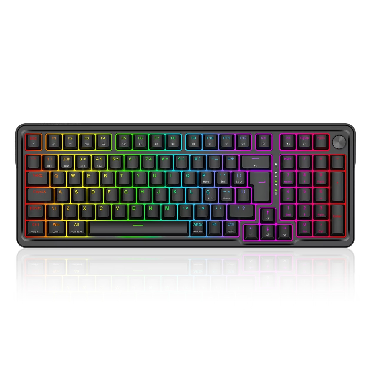 Teclado Mecânico Gamer Redragon Eisa Pro K686-RGB-PRO em ângulo