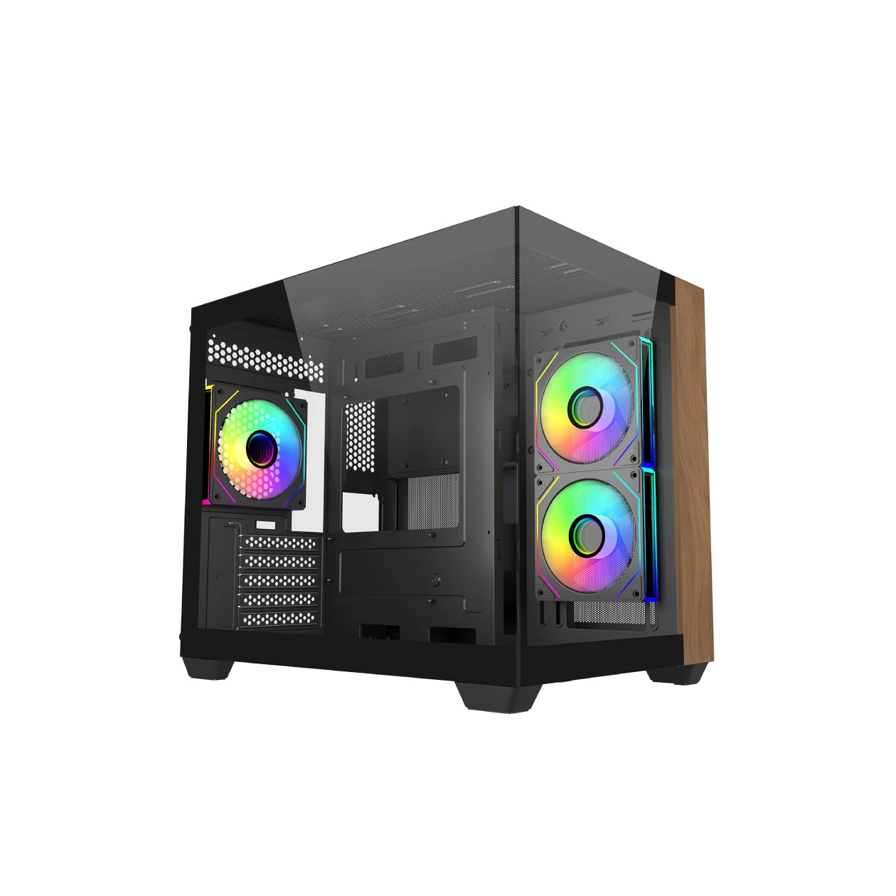 Gabinete Gamer Cooler Master Elite 481 Wood Preto