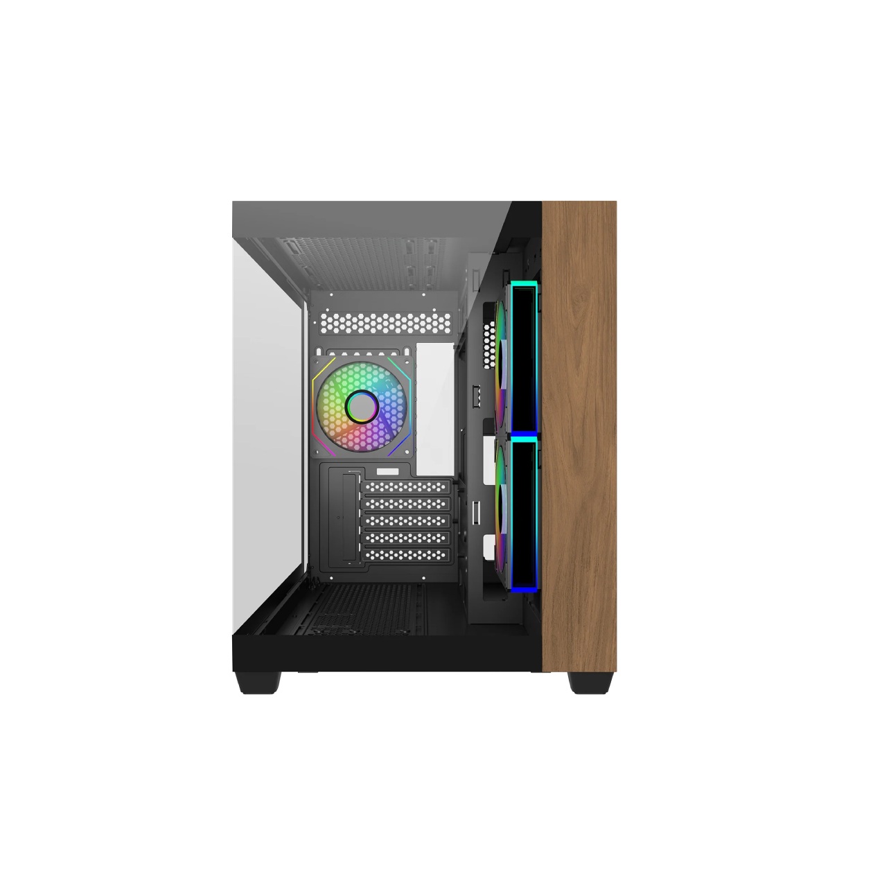 Ventilação e Fans ARGB do Cooler Master Elite 481 Wood