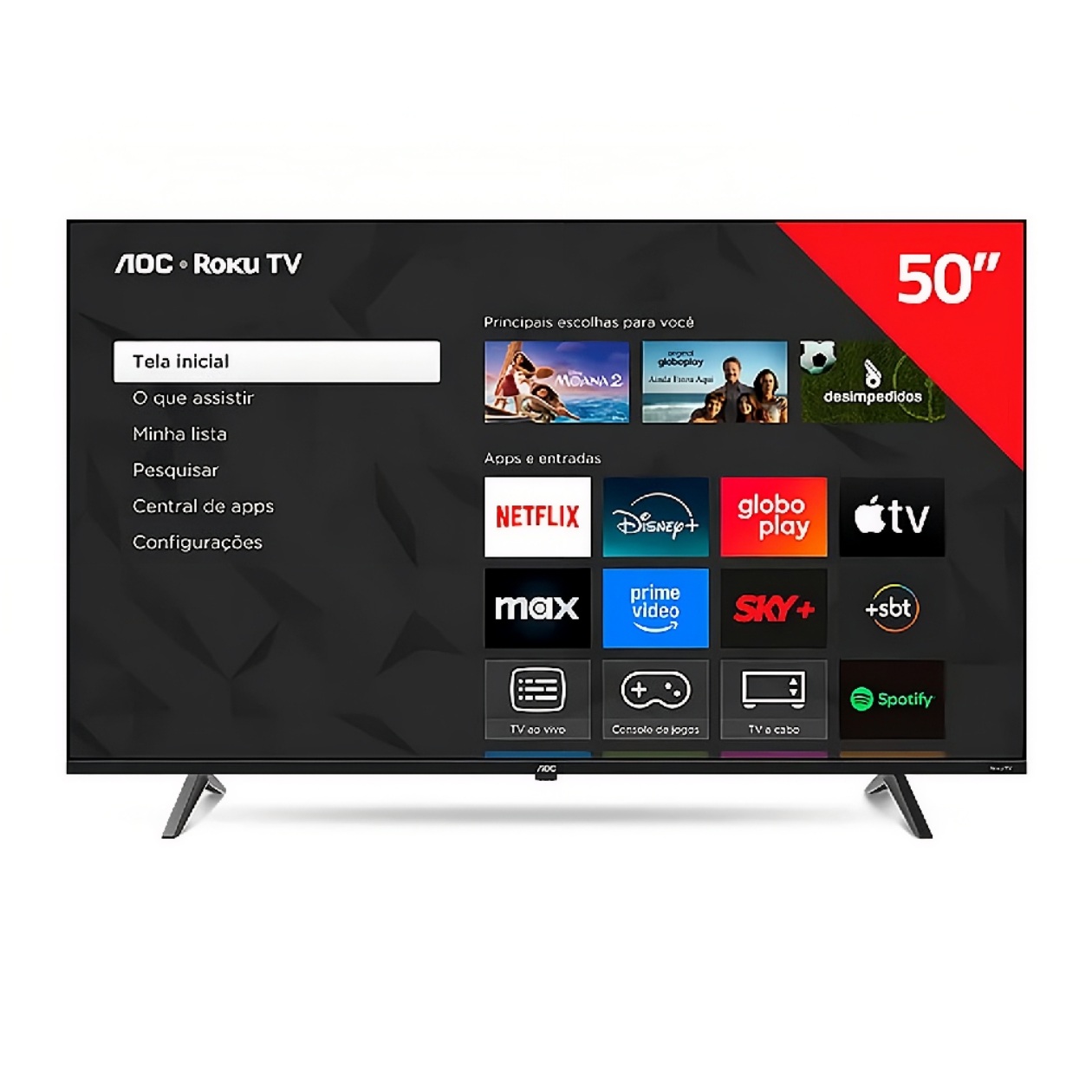 Smart TV 50 Polegadas AOC Roku TV 4K UHD