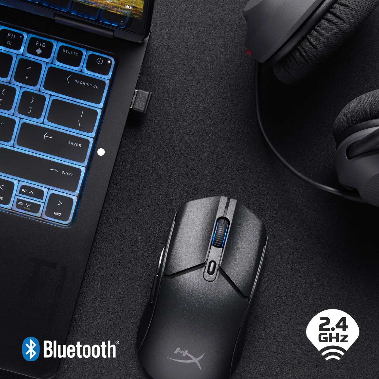 Conectividade sem fio dupla 2.4 GHz e Bluetooth