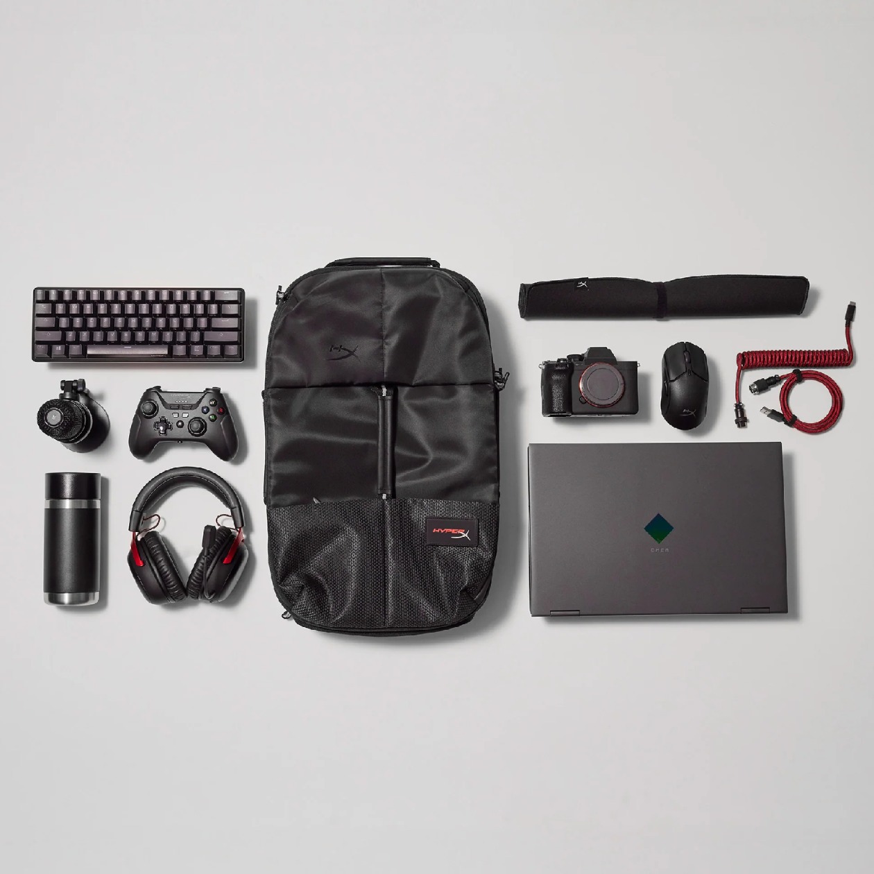 Armazenamento interno da Mochila HyperX Knight