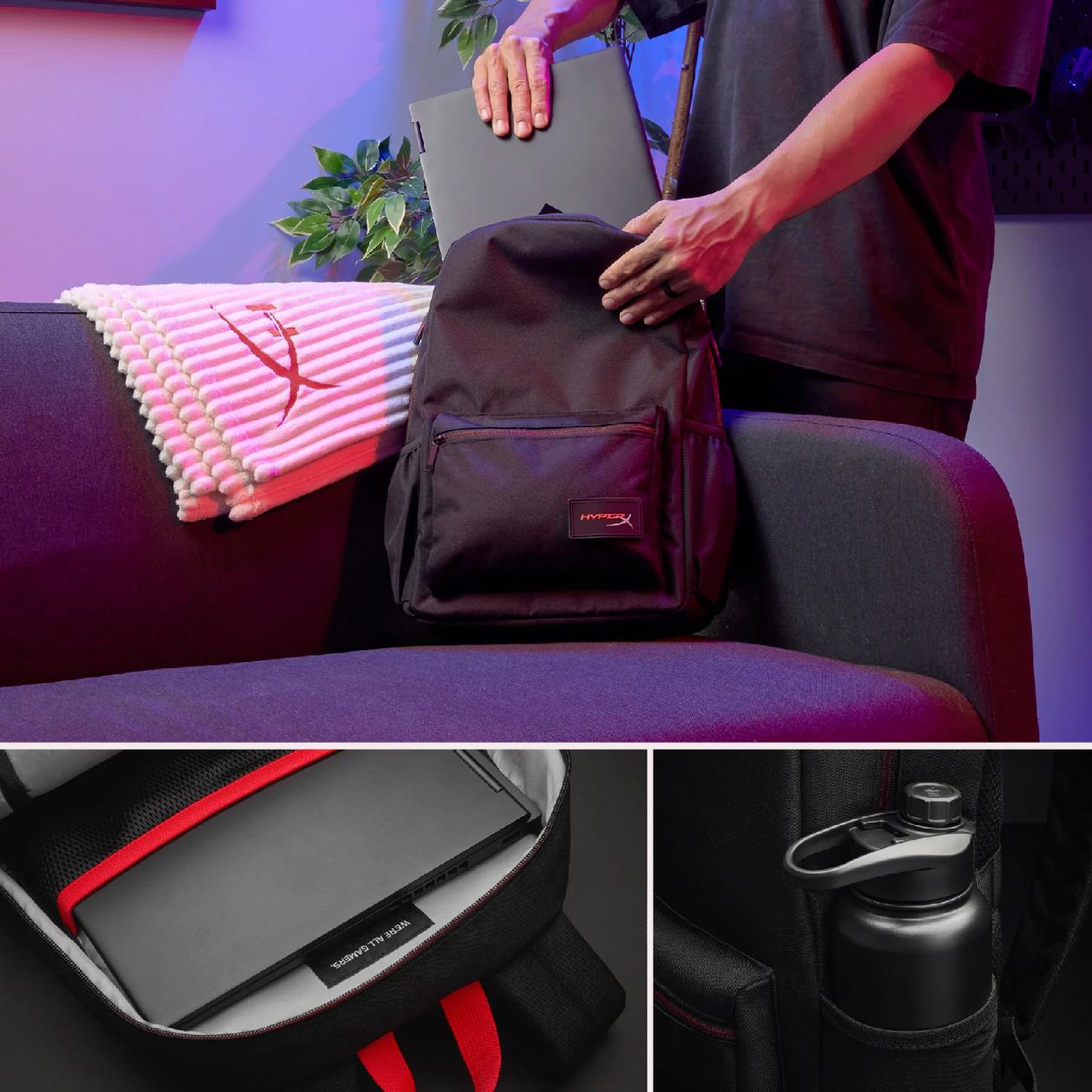 Compartimento para notebook da Mochila HyperX Delta