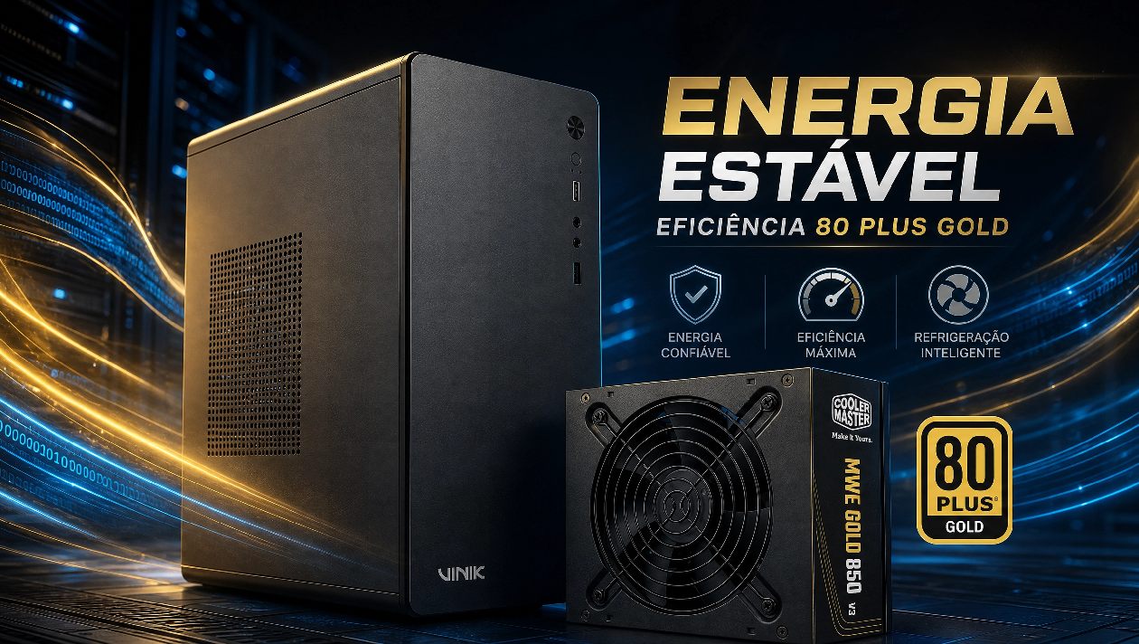 Gabinete Vinik VK03 e Fonte Cooler Master 850W Gold