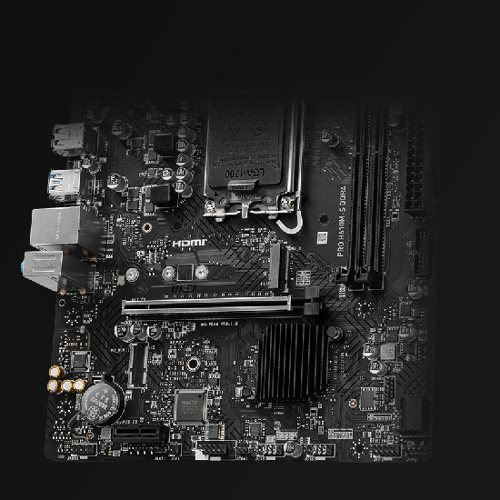 Slot M.2 e SATA da MSI H610M-S Pro