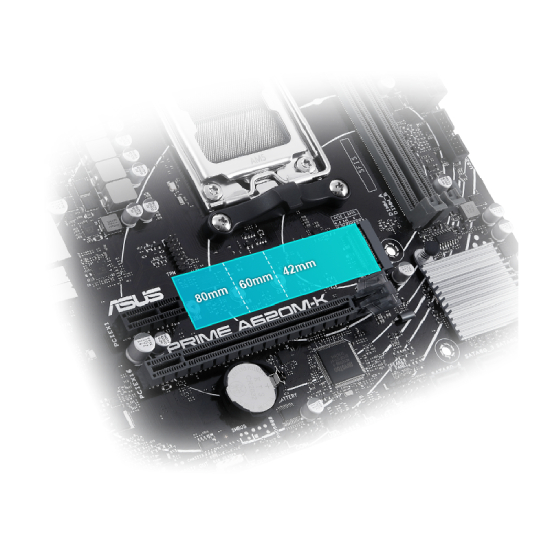 Slot M.2 NVMe da placa mãe Asus Prime A620AM-K