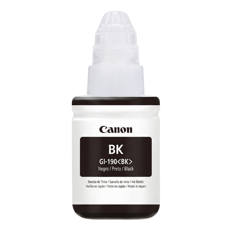 Design inteligente do frasco Canon GI-190BK com bico anti-derramamento