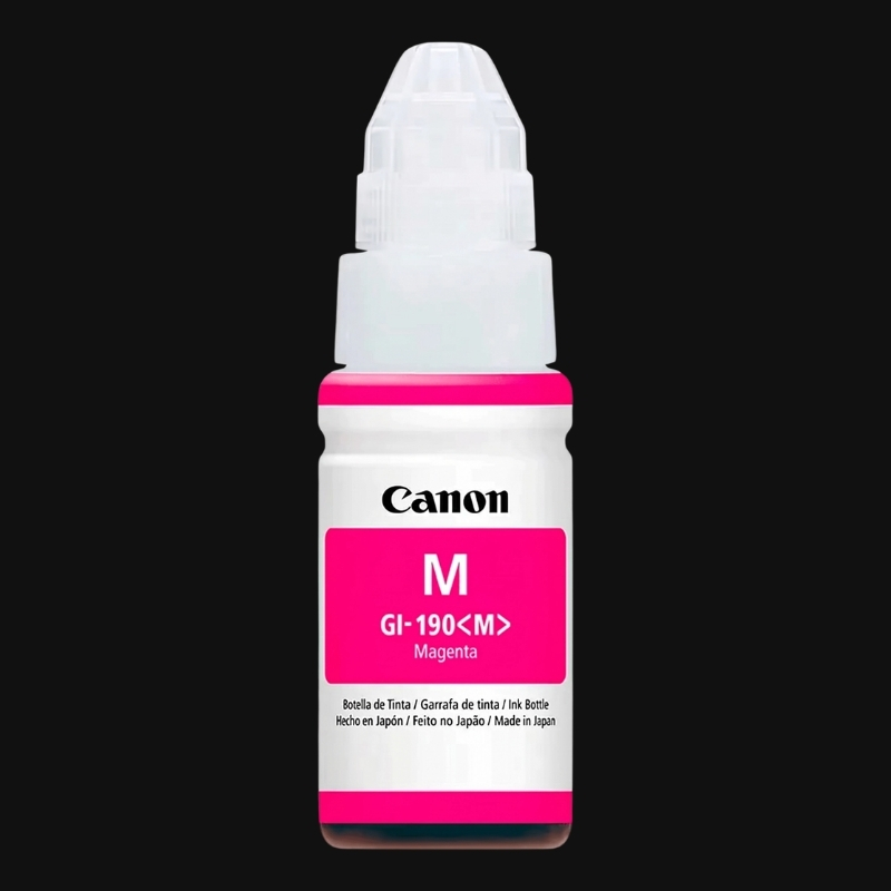 Refil de Tinta Canon GI-190M 135ml Magenta - Vista Frontal