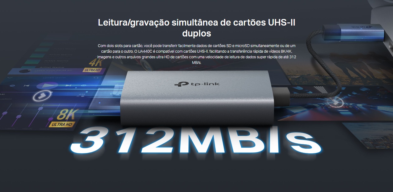 TP-Link UA440C USB 3.0 Tipo-C 5 Gbps cabo trançado