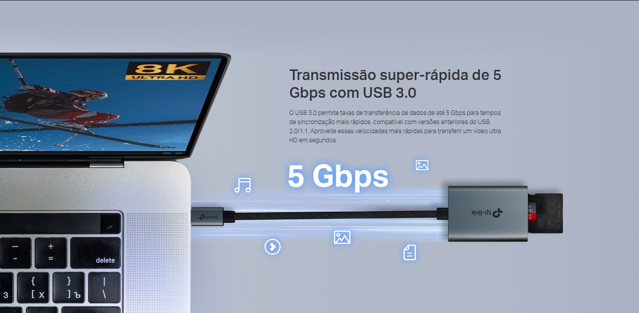 TP-Link UA440C UHS-II 312 MB/s transferência rápida