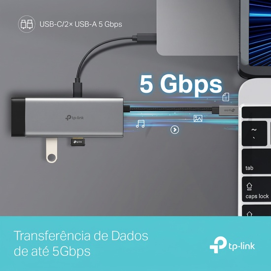 Portas USB 5Gbps do TP-Link UH5020C