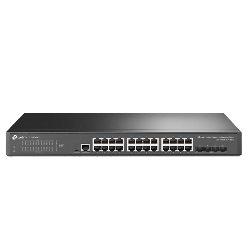 TP-Link TTL-SG3428X ? 24 portas Gigabit e 4 slots SFP+ 10G