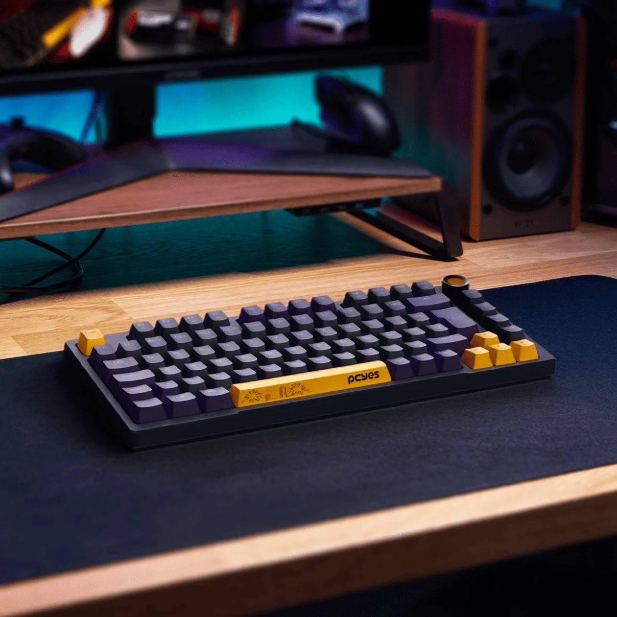Switches Outemu Blue e keycaps do Arkeum Sunset