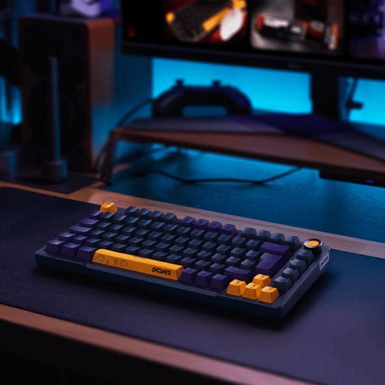 Keycaps tri-color Sunset Edition em detalhe