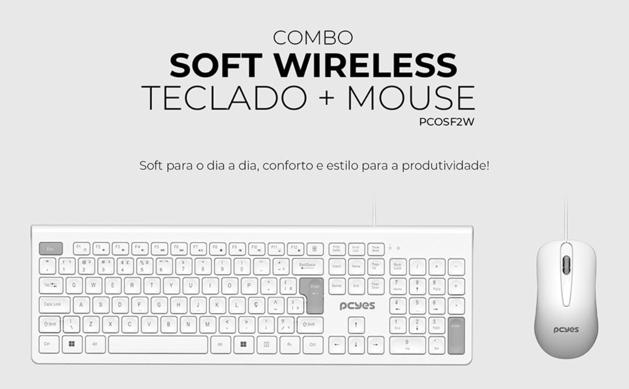 Design do Teclado PCYES Soft Branco