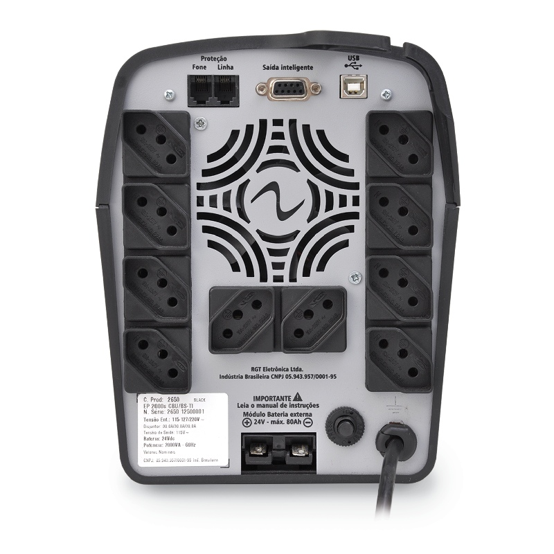 Painel frontal e comunicação USB do No-Break RagTech Easy Pro CBU