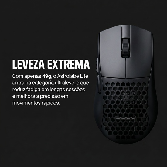 Leveza extrema 49g do Redragon Astrolabe Lite