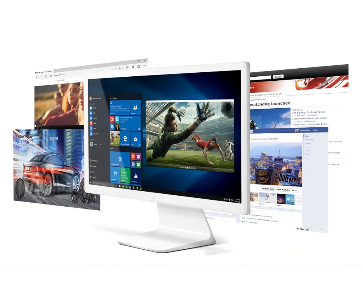 Conectividade e portas do LG 22V280