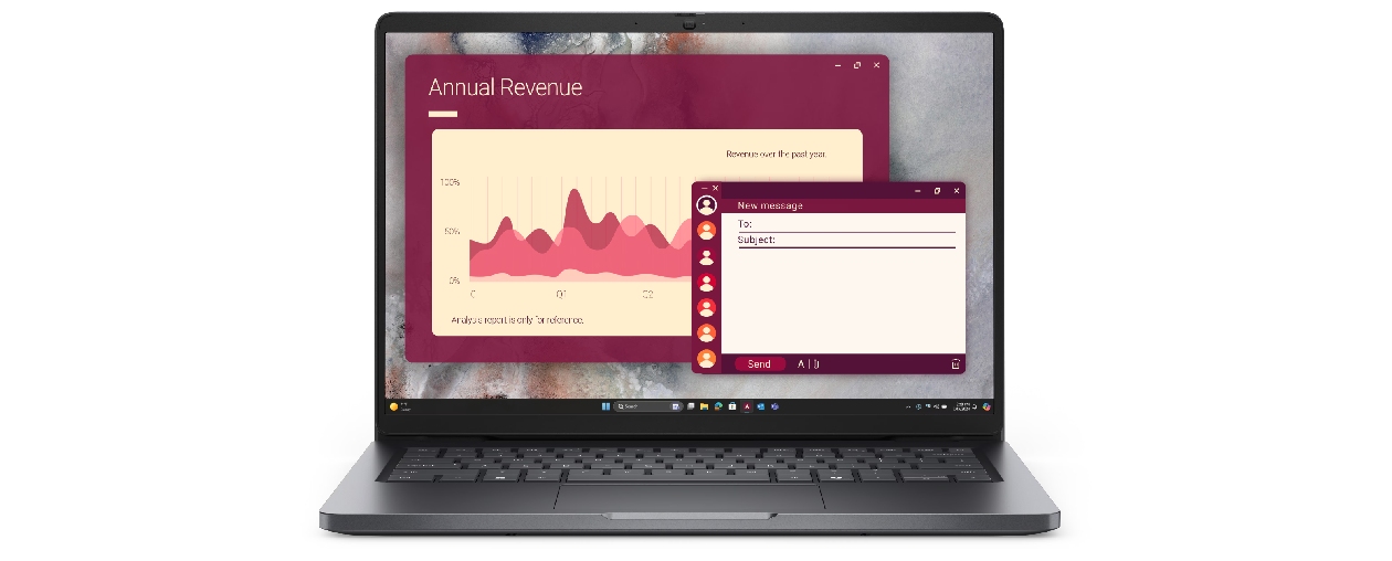 Notebook Dell Pro 14 PC14250 Intel Core 5 220U visão frontal