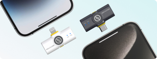Plugs Lightning e USB-C do Hollyland Lark M2