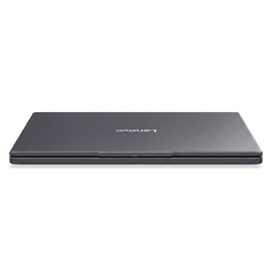 Notebook Lenovo IdeaPad Slim 3 Luna Grey fechado em ângulo frontal destacando design minimalista e leveza de 1,63 kg