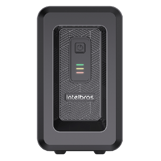 Nobreak Intelbras ATTIV SENO 1800VA preto em vista frontal exibindo painel com bot&atilde;o de energia, LEDs indicadores e logo Intelbras