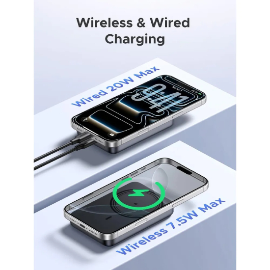 Power Bank Ugreen PB561 com carregamento sem fio magnético e com fio USB-C 20W