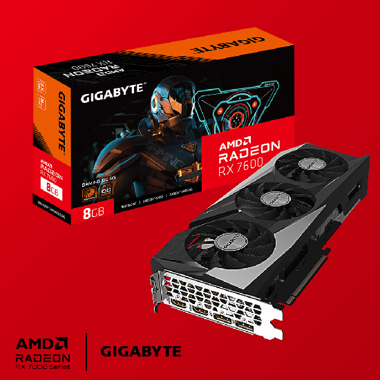 Placa de Vídeo Gigabyte Radeon RX 7600 Gaming OC