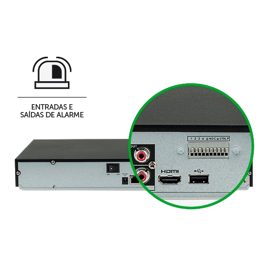 Gravador de v&iacute;deo de rede Intelbras INVD 3032 preto mostrando painel frontal com branding Intelbras e indicadores LED de 32 canais