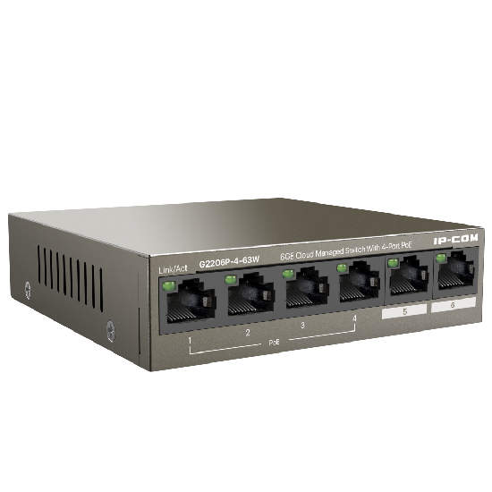 Recursos gerenciáveis do switch IP-COM G2206P-4-63W com VLAN, segurança e gerenciamento via ProFi Cloud