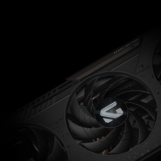 Lateral e backplate met&aacute;lico da placa Gigabyte RX 9060 XT Gaming OC com logo Gigabyte escovado preto