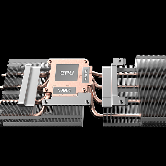 Painel traseiro de sa&iacute;das da placa Gigabyte RX 9060 XT com 2 portas DisplayPort 2.1a e 1 HDMI 2.1b vis&iacute;veis