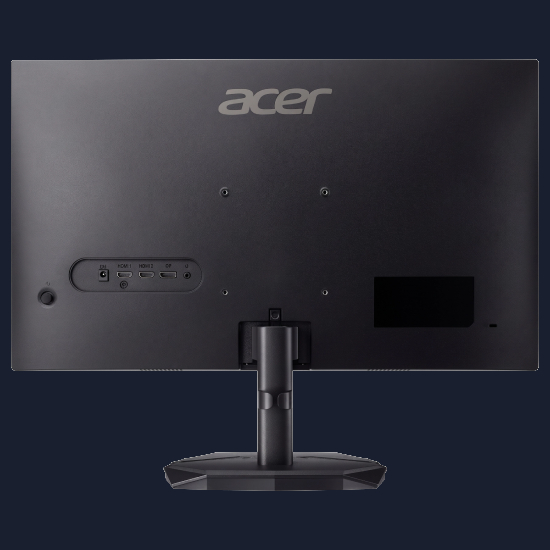 Conex&otilde;es traseiras do Monitor Acer KG270 P0bi mostrando portas HDMI 1.4 e VGA para conectividade com PC e console